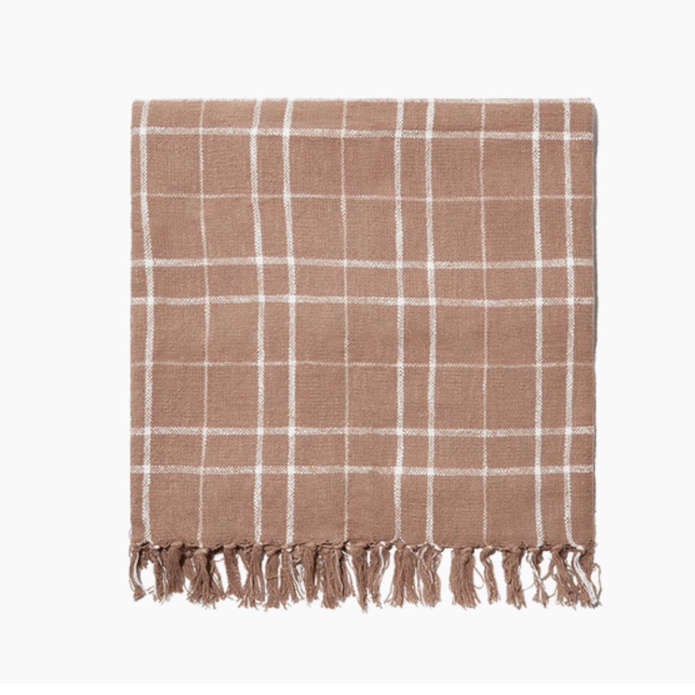 Little Korboose Woven Taupe Throw Blanket 50” x 60”